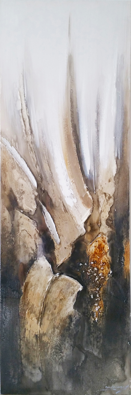 DY035 Wall décor art oil on canvas abstract brown and grey tones
